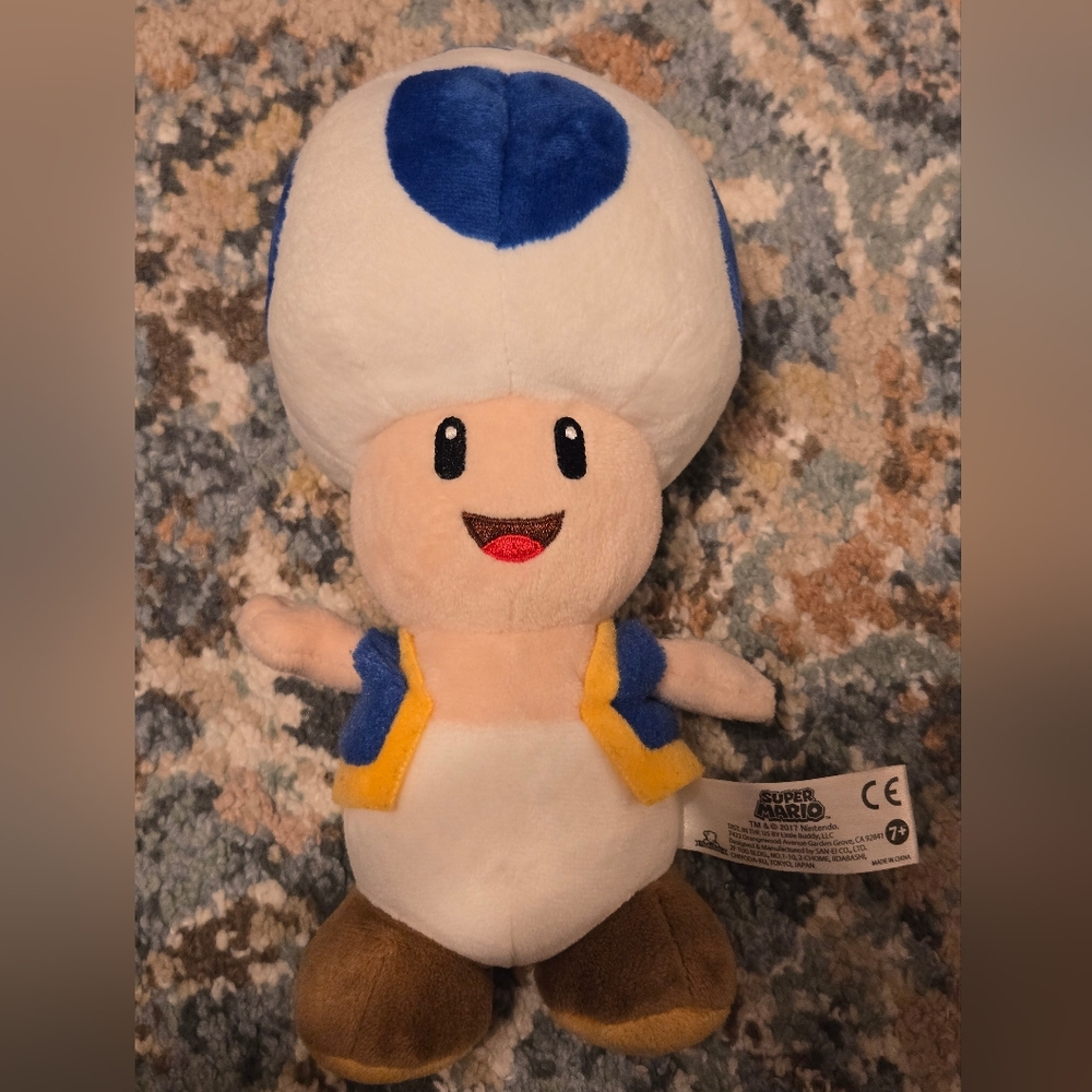 Nintendo Blue and White Toad Plush Toy